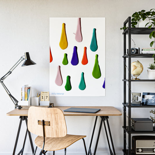 Gleaming Acrylic Abstract Poster: A Spectrum of Colorful Elegance