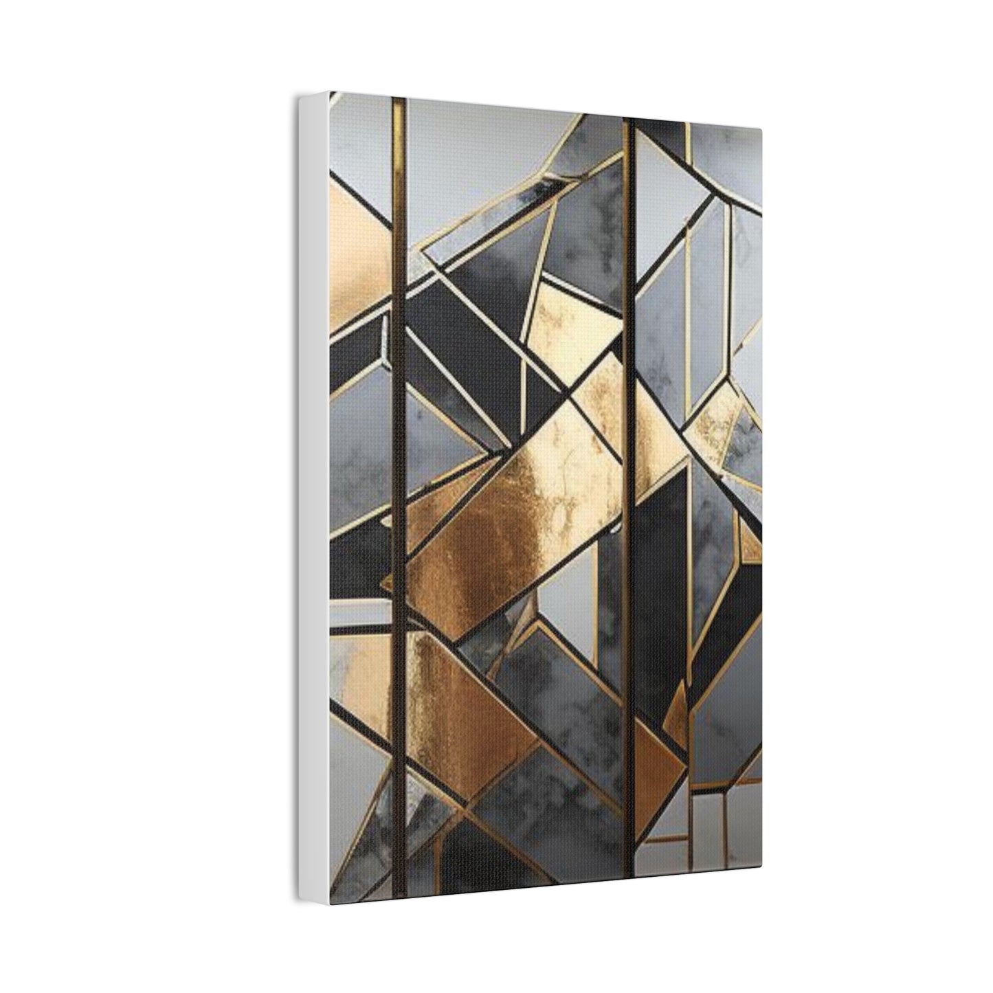 Gold and Black Elegance: A Symphony of Sophistication Canvas Print