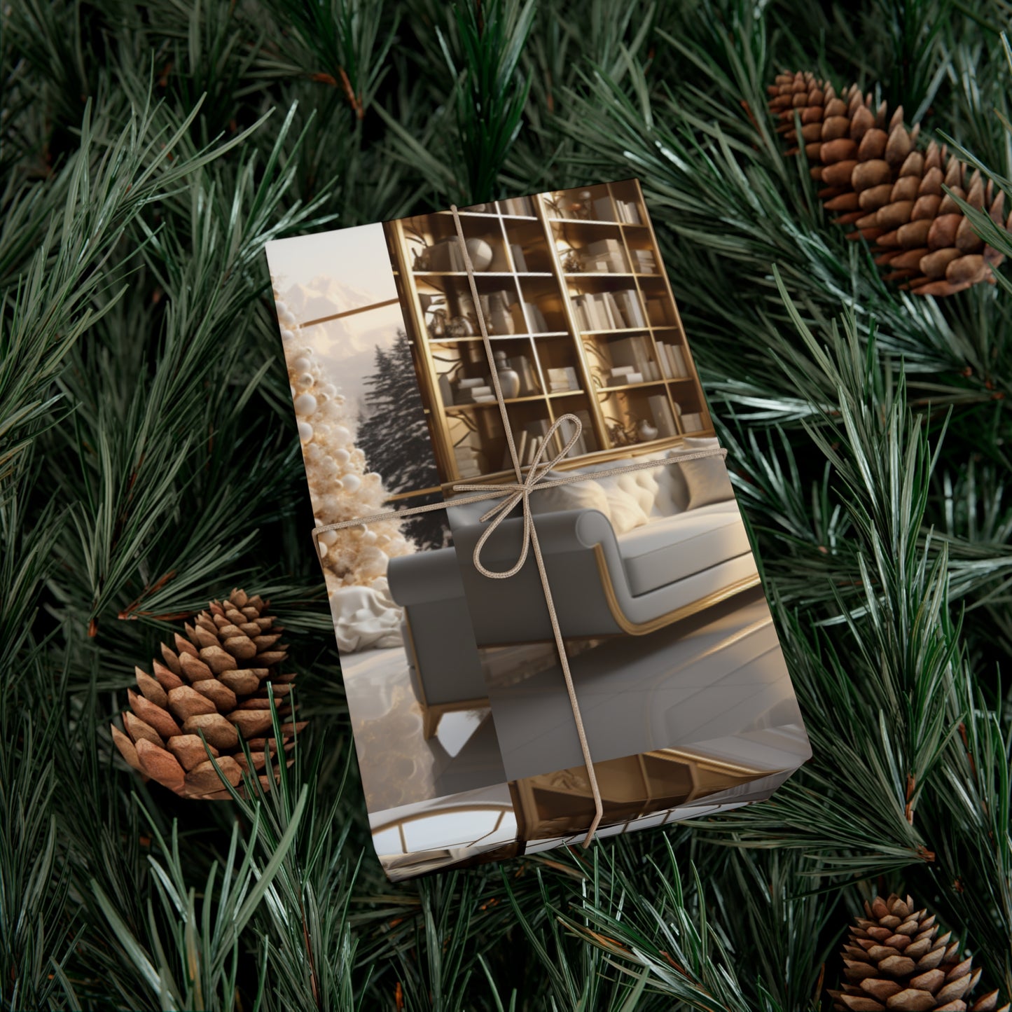 Elegant Gold and White Holiday Wrapping Paper Collection – Elevate Your Gifts with Sophisticated Style