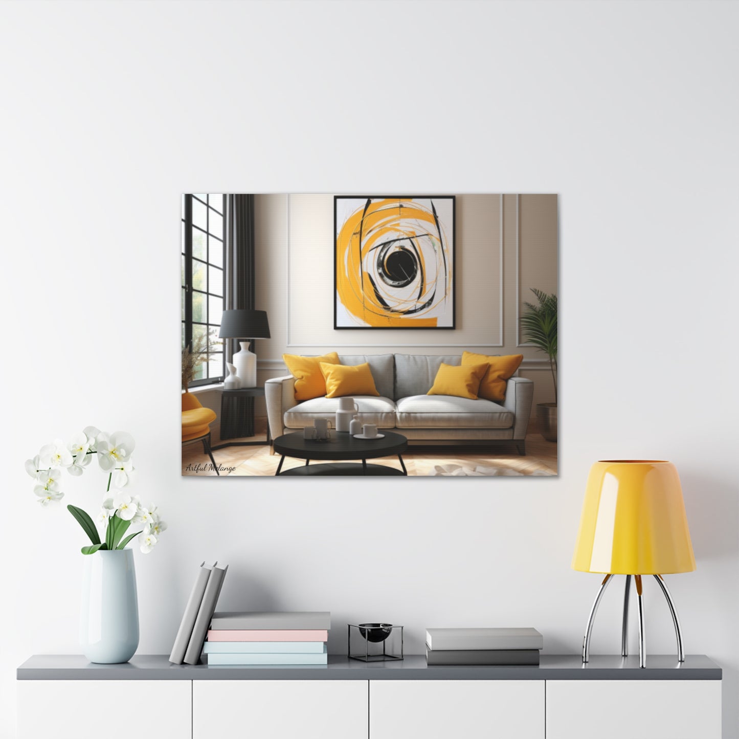 Timeless Elegance: Refined Yellow Hues Canvas Print for Sophisticated Living Spaces