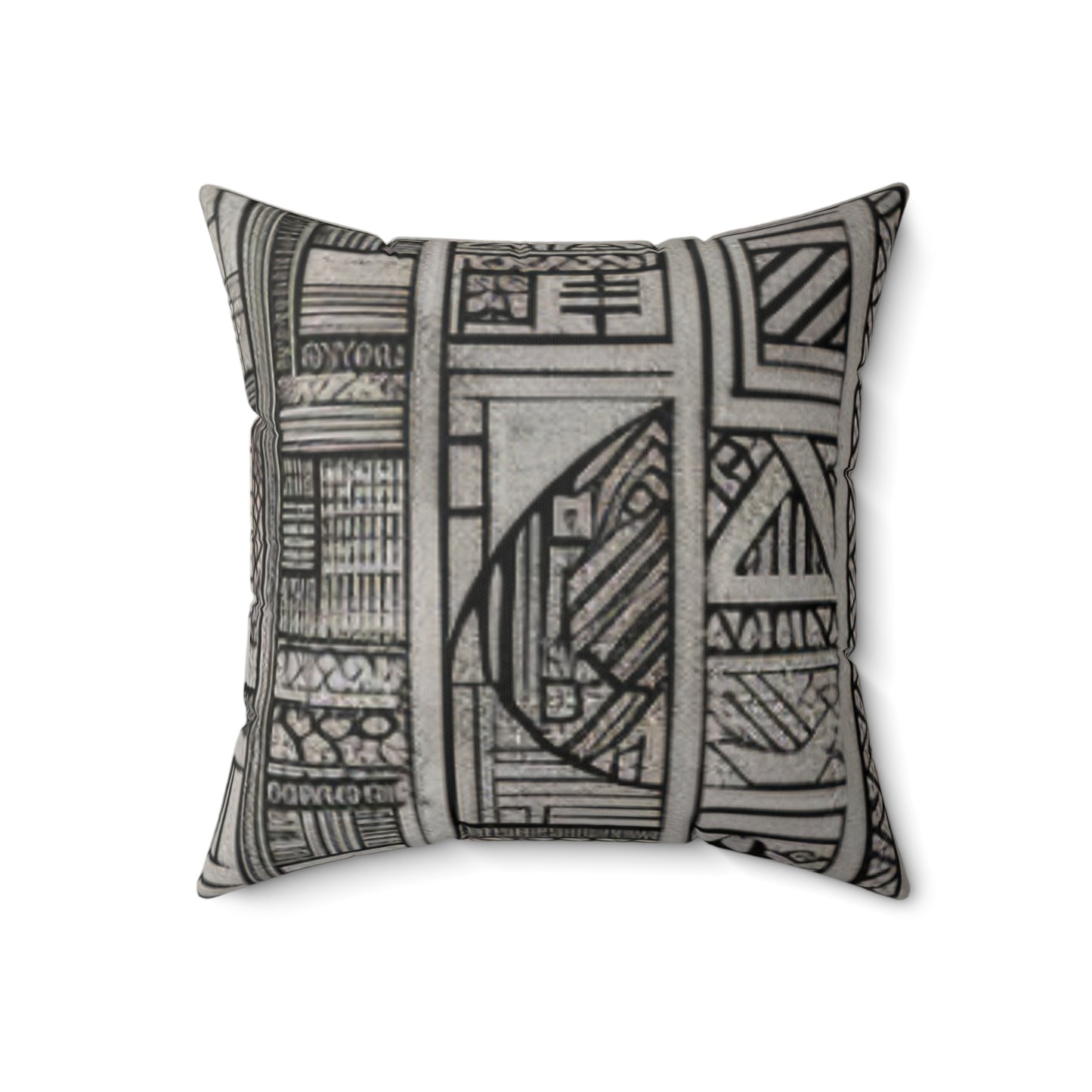 African Mud Cloth Design Square Pillow