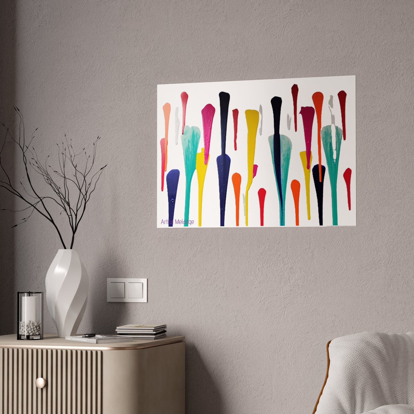 Gleaming Acrylic Abstract Poster: A Spectrum of Colorful Elegance