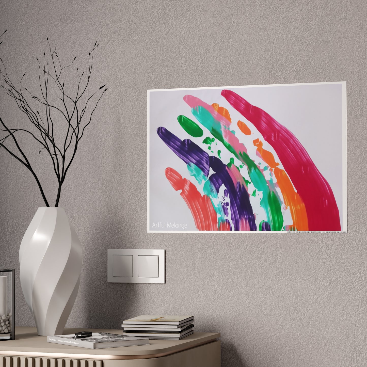 Gleaming Acrylic Abstract Poster: A Spectrum of Colorful Elegance