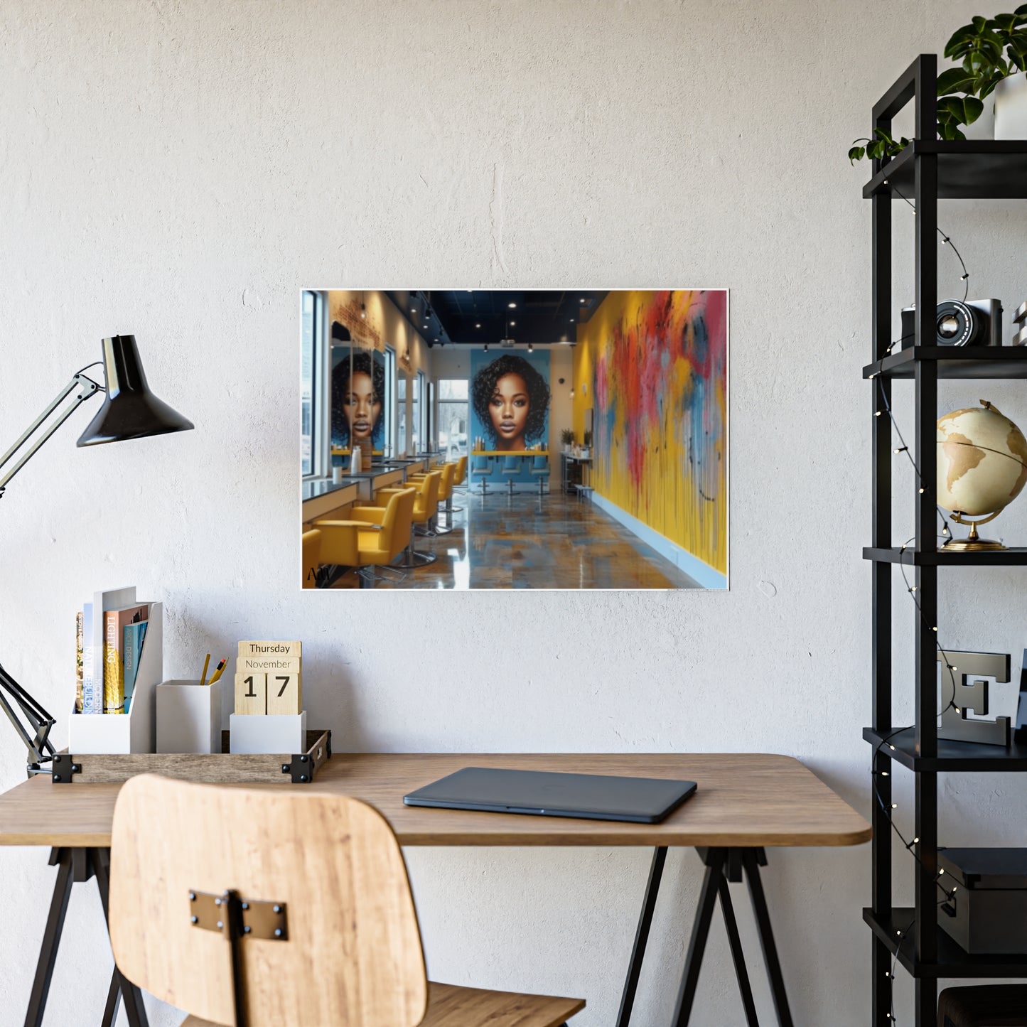 Black Hair Salon Interiors: Poster Prints Celebrating Style