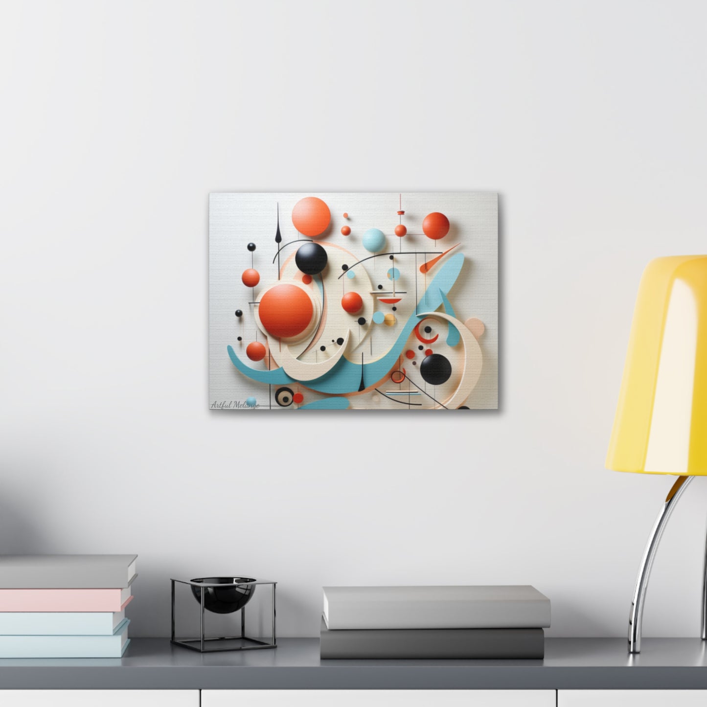 Harmony in Cyan and Peach- Graphic Print