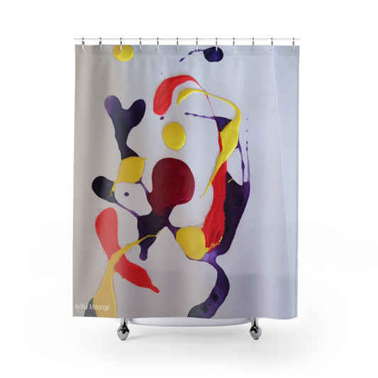 Canvas Cascade: Abstract Acrylic Art Shower Curtain Collection