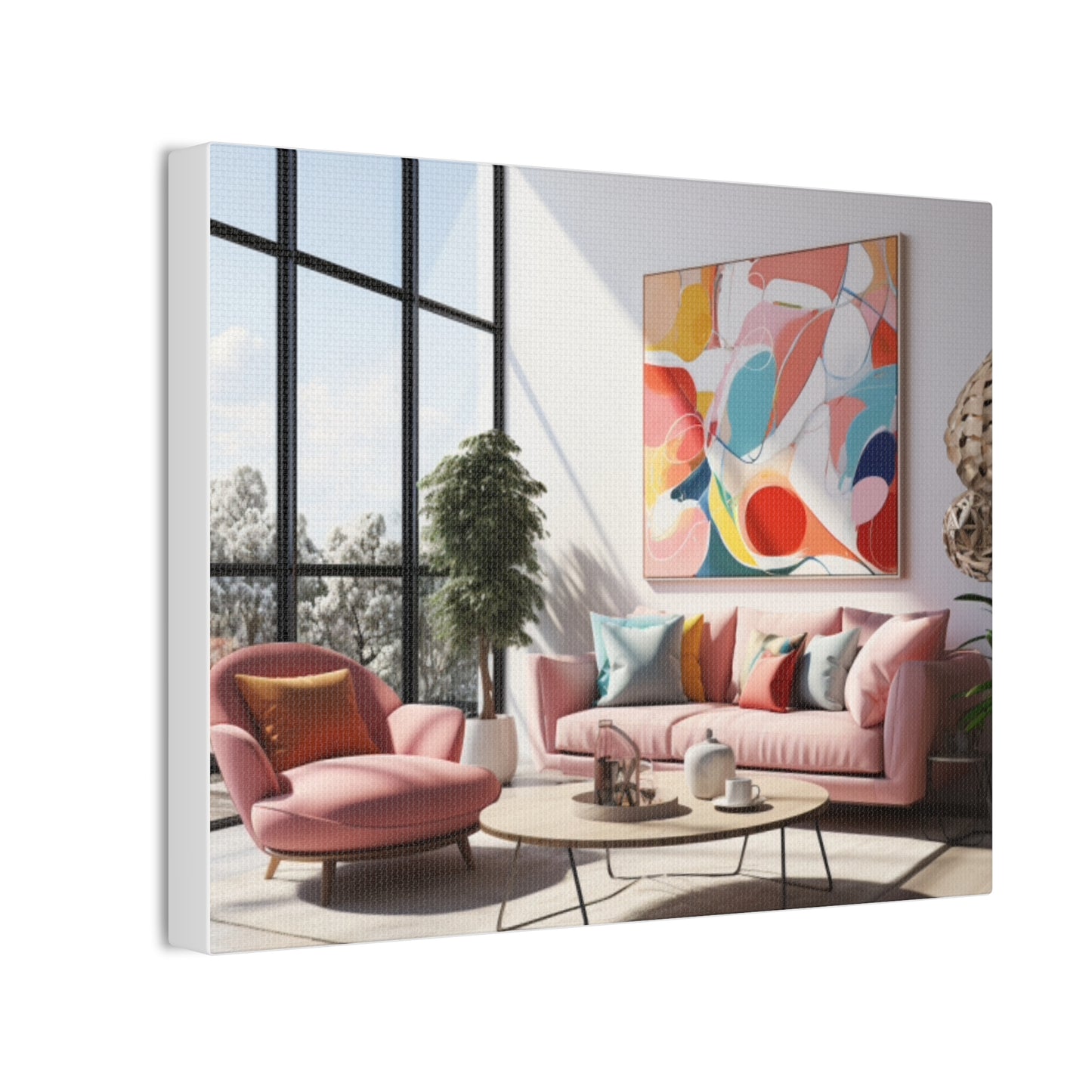 Timeless Elegance: Refined Pink Hues Canvas Print for Sophisticated Living Spaces