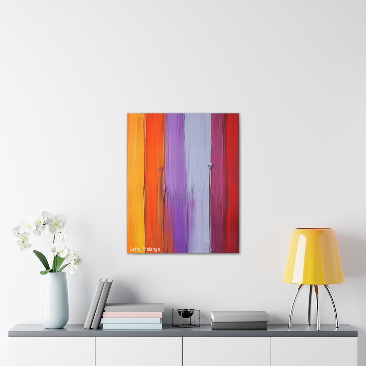 Acrylic Abstract Canvas Print - Homage to the Divine Nine/Red White Purple and Gold 5