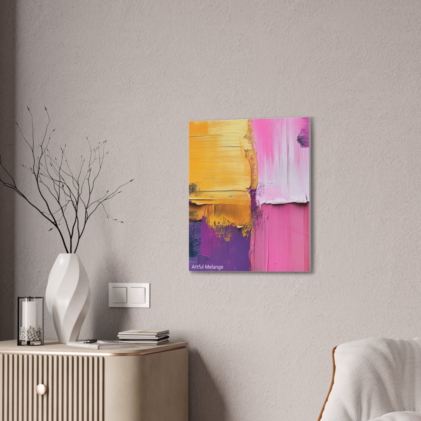 Acrylic Abstract Canvas Print - Homage to the Divine Nine/Gold Purple Pink and Green 5