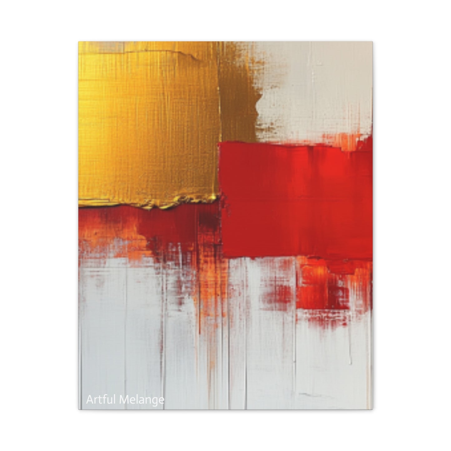 Acrylic Abstract Canvas Print - Homage to the Divine Nine/Red White and Gold 9