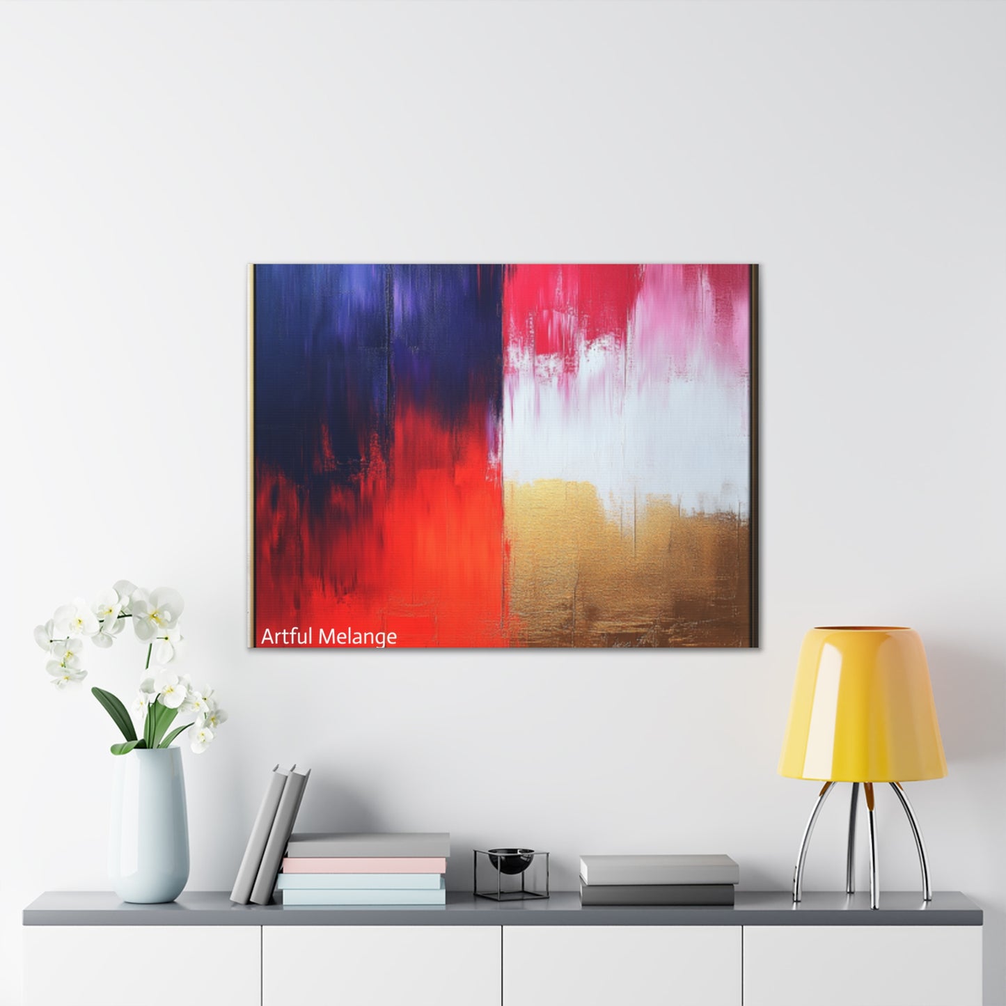 Acrylic Abstract Canvas Print - Homage to the Divine Nine/Red White Purple and Gold 2