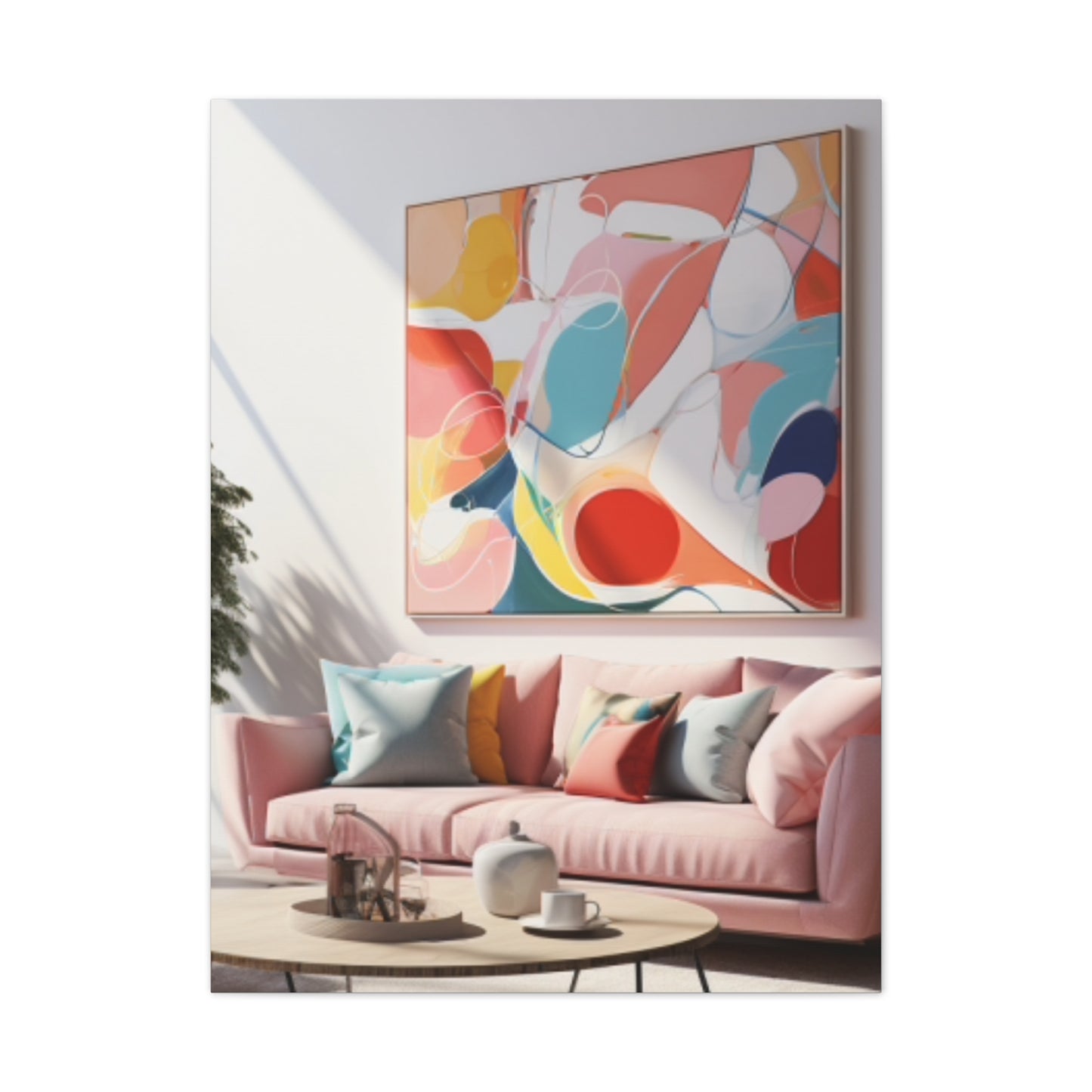 Timeless Elegance: Refined Pink Hues Canvas Print for Sophisticated Living Spaces