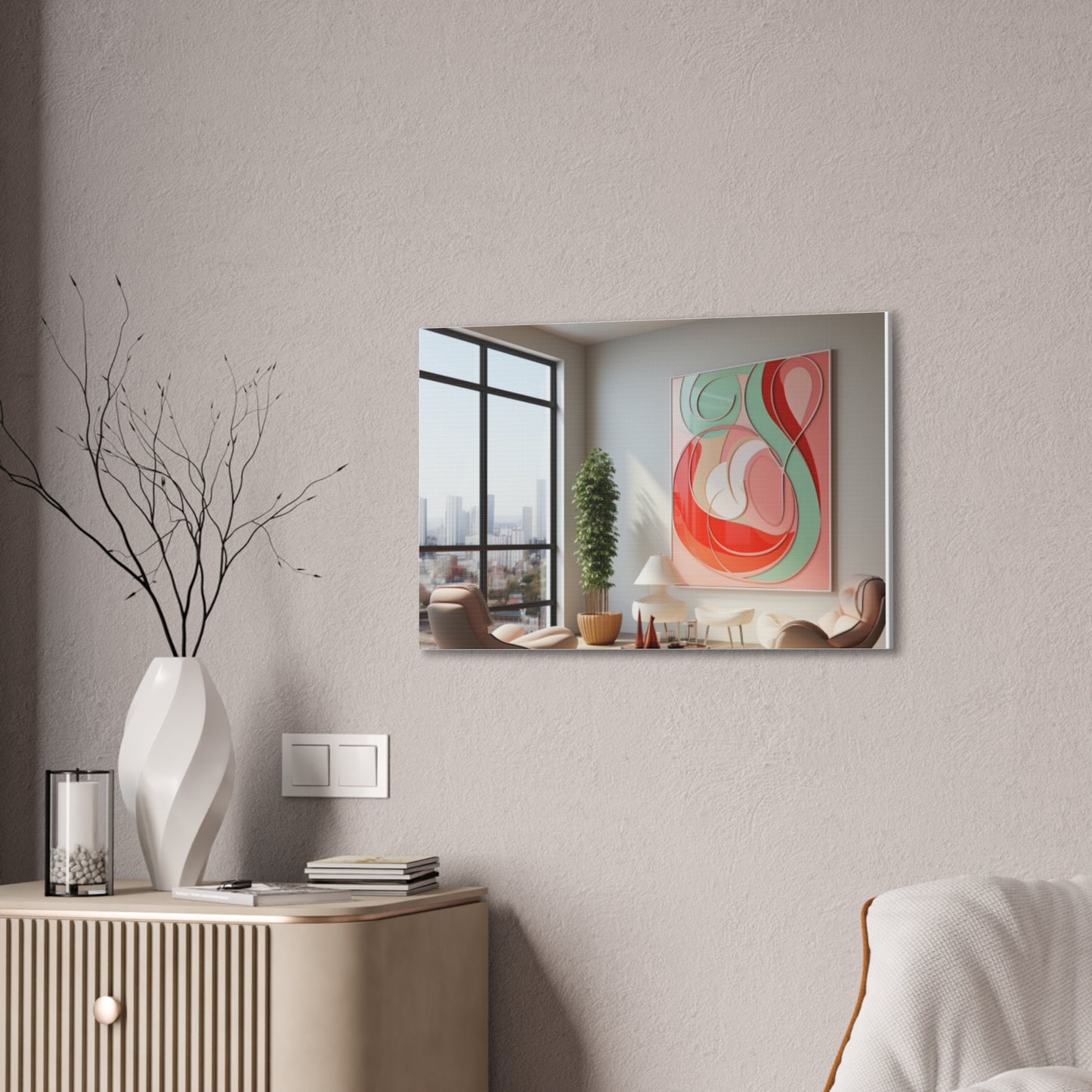 Timeless Elegance: Refined Pink Hues Canvas Print for Sophisticated Living Spaces