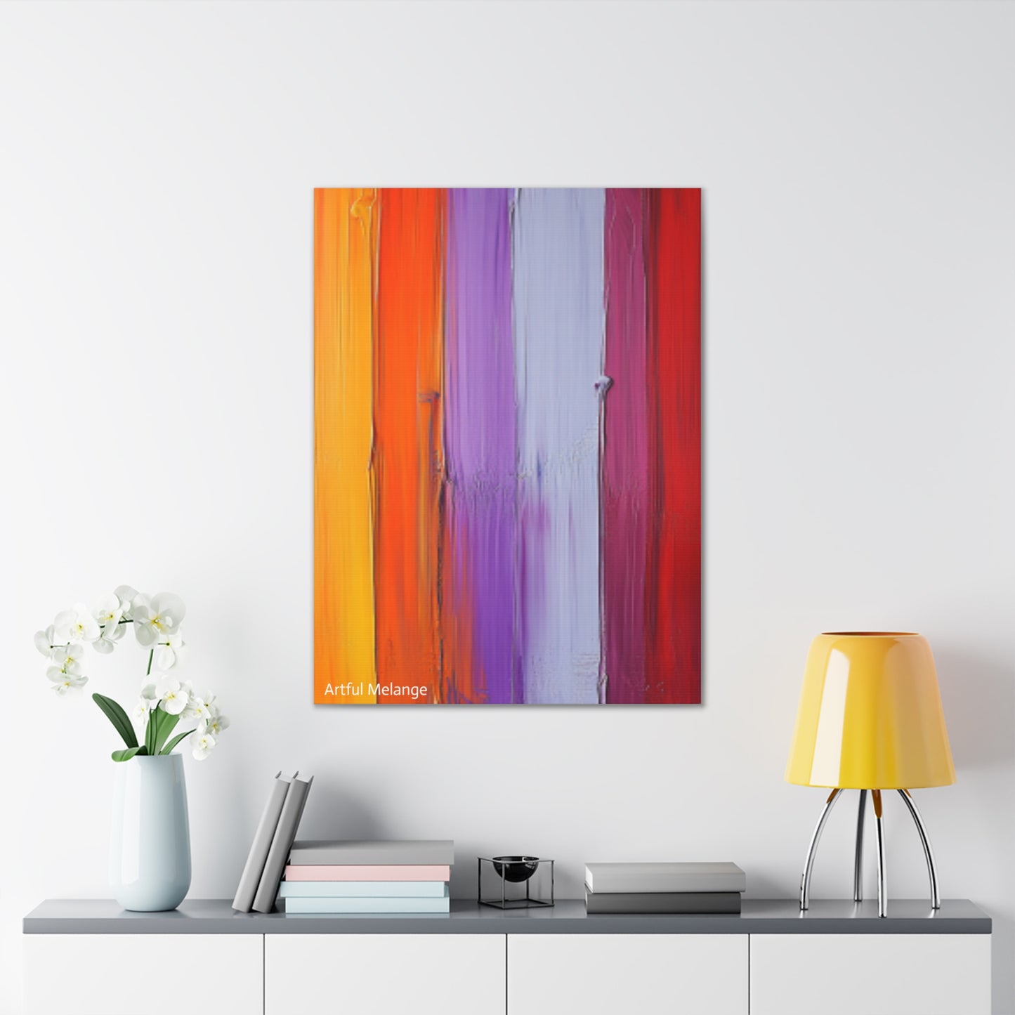 Acrylic Abstract Canvas Print - Homage to the Divine Nine/Red White Purple and Gold 5