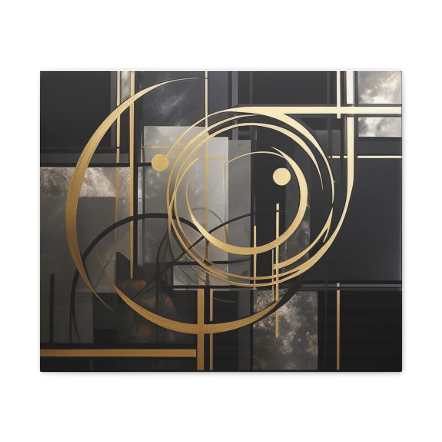 Gold and Black Elegance: A Symphony of Sophistication Canvas Print