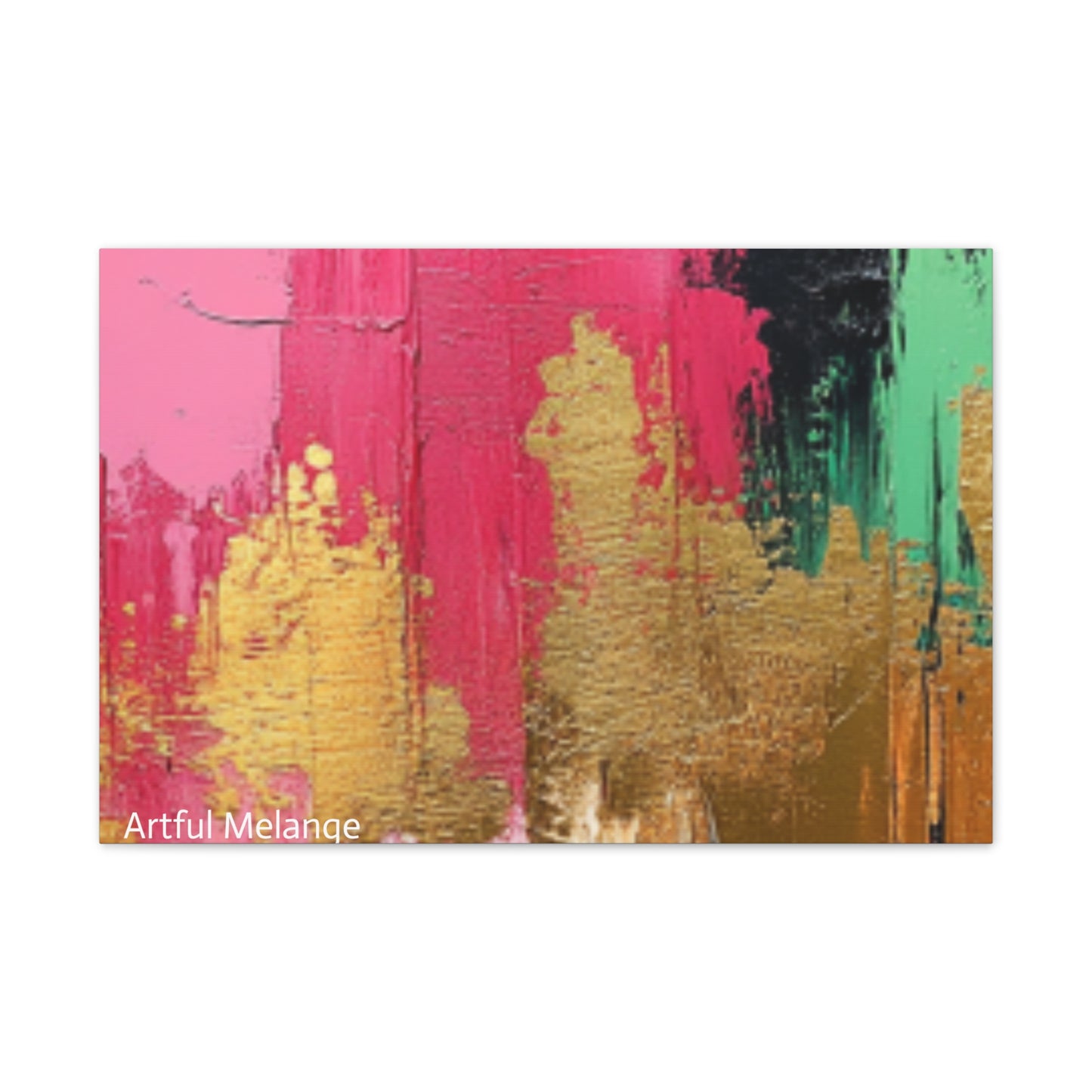 Acrylic Abstract Canvas Print - Homage To The Divine Nine/Pink Green Black and Gold 8