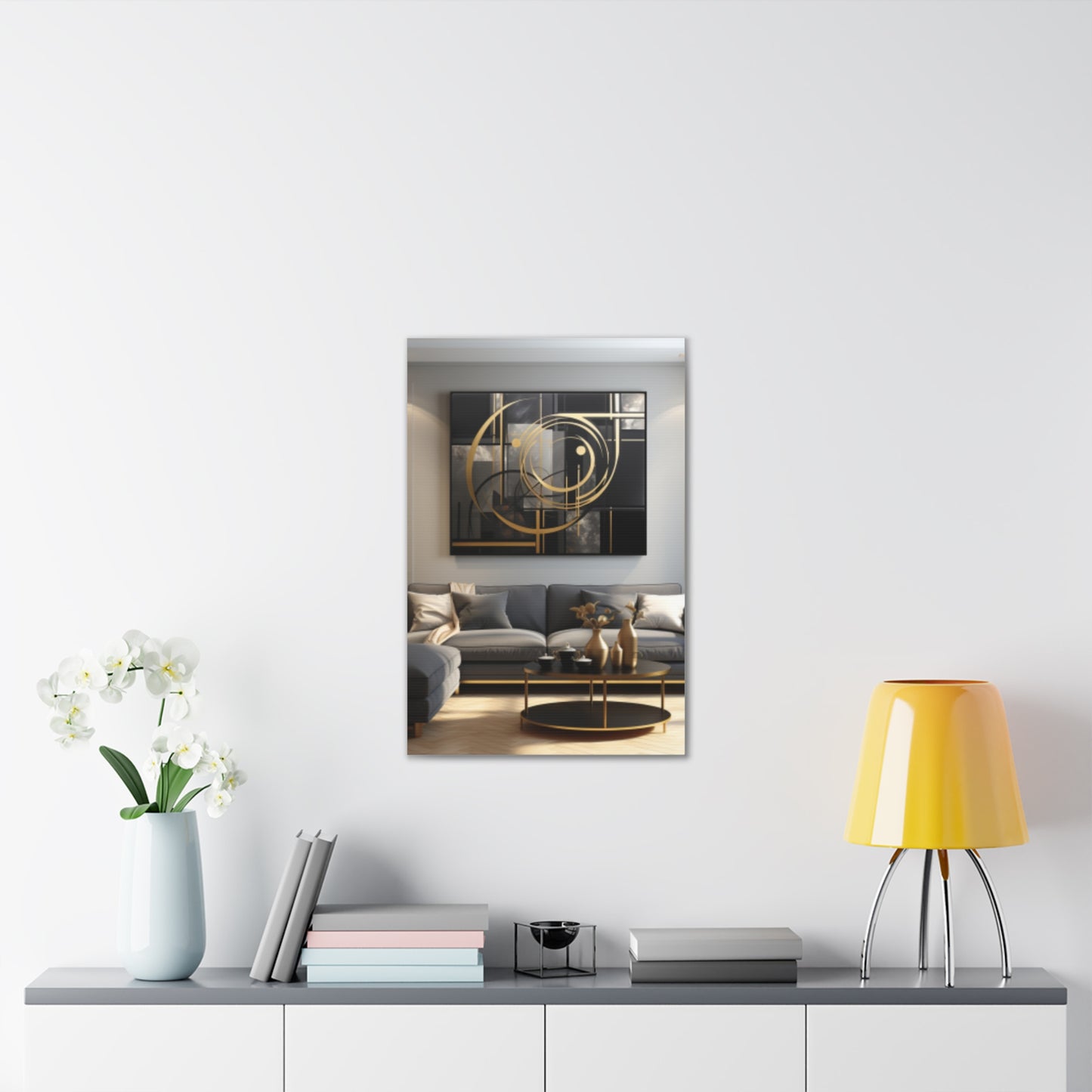 Gold and Black  Elegance: A Symphony of Sophistication Canvas Print