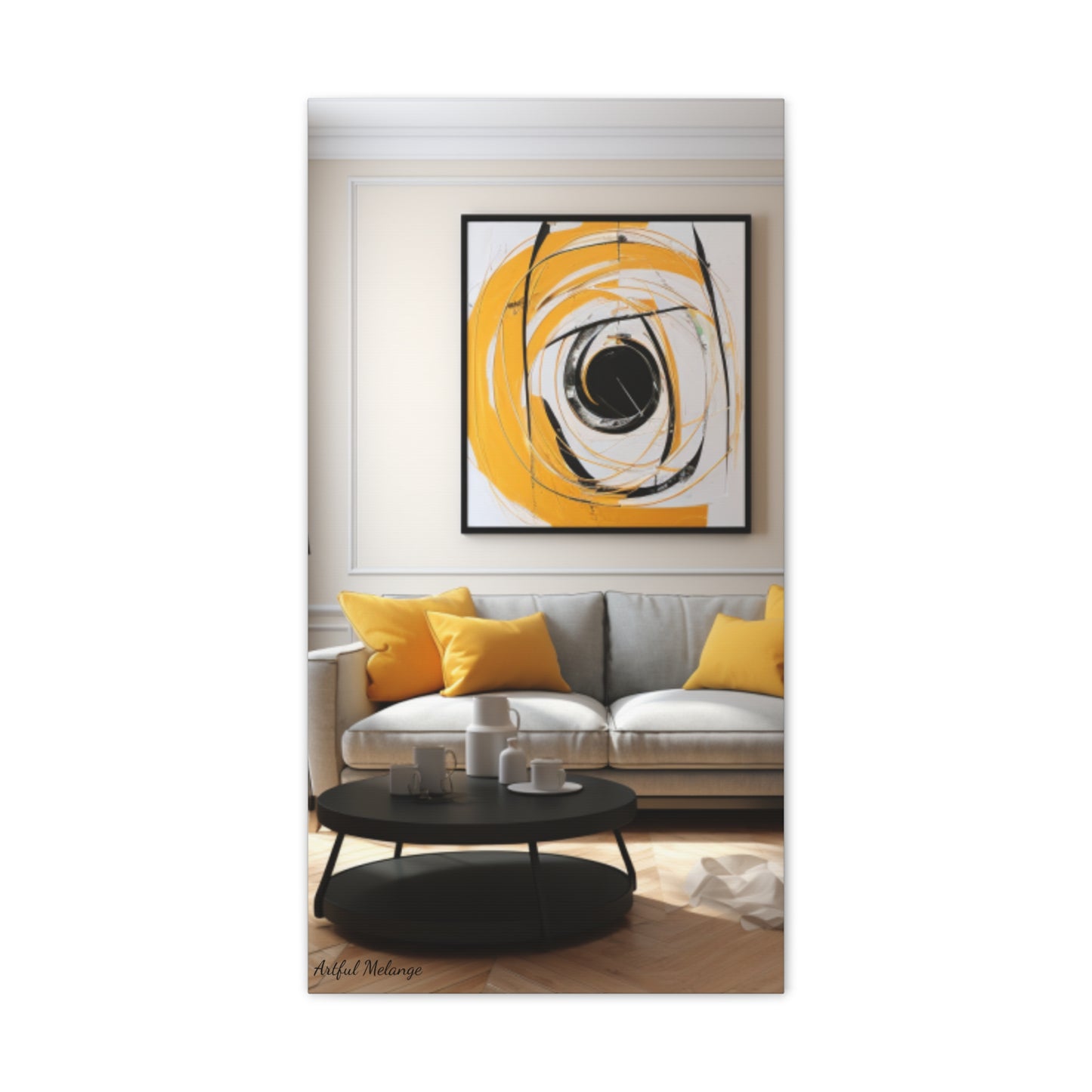 Timeless Elegance: Refined Yellow Hues Canvas Print for Sophisticated Living Spaces