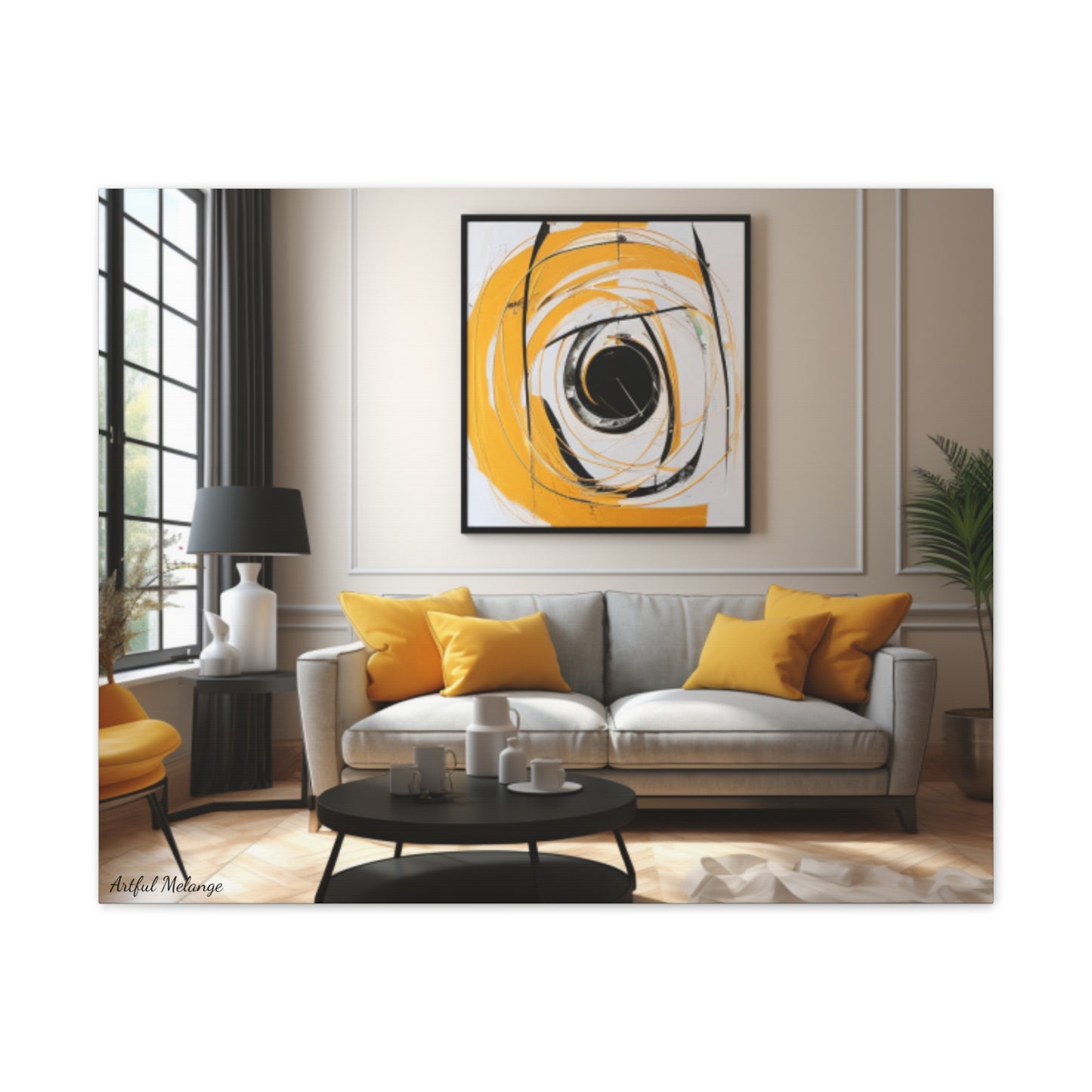 Timeless Elegance: Refined Yellow Hues Canvas Print for Sophisticated Living Spaces