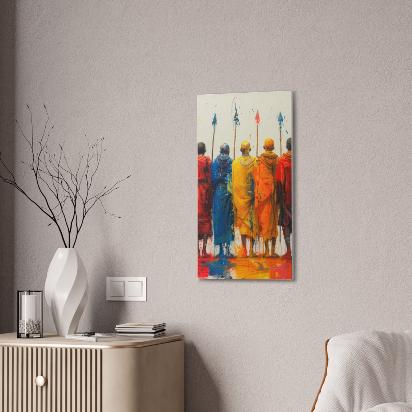 Masai Warriors Abstract Canvas Print