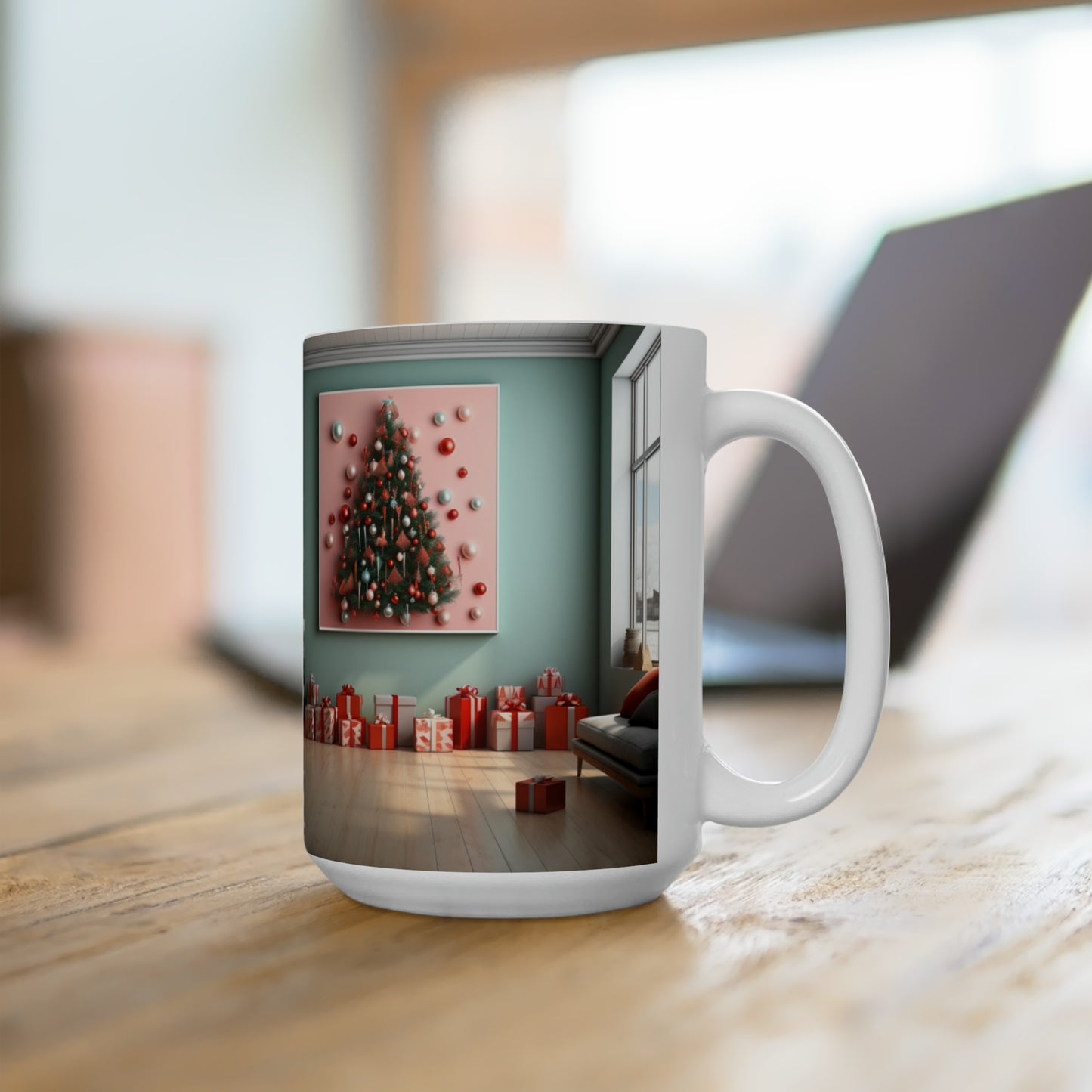 Cozy Holiday Mugs: Embrace the Season with Our Festive Living Scenes 15oz