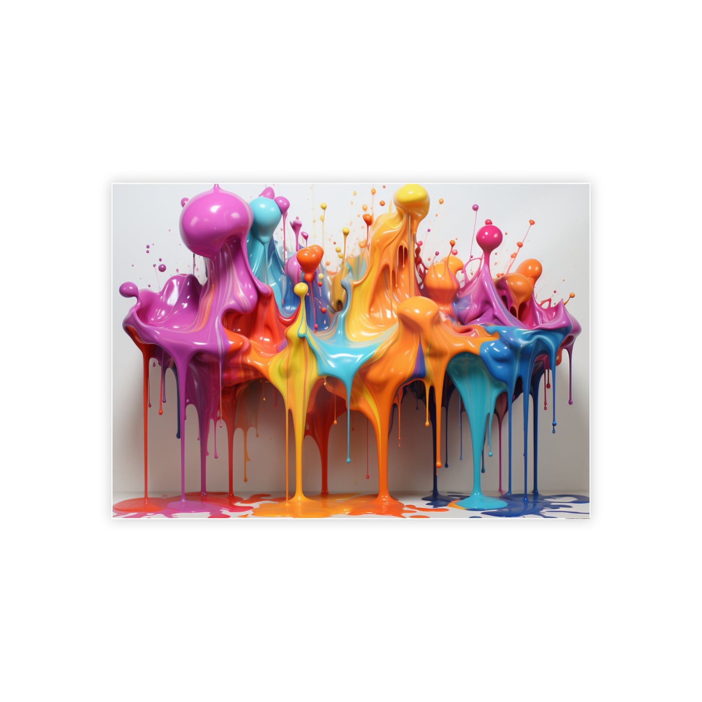 Gleaming Acrylic Abstract Poster: A Spectrum of Colorful Elegance