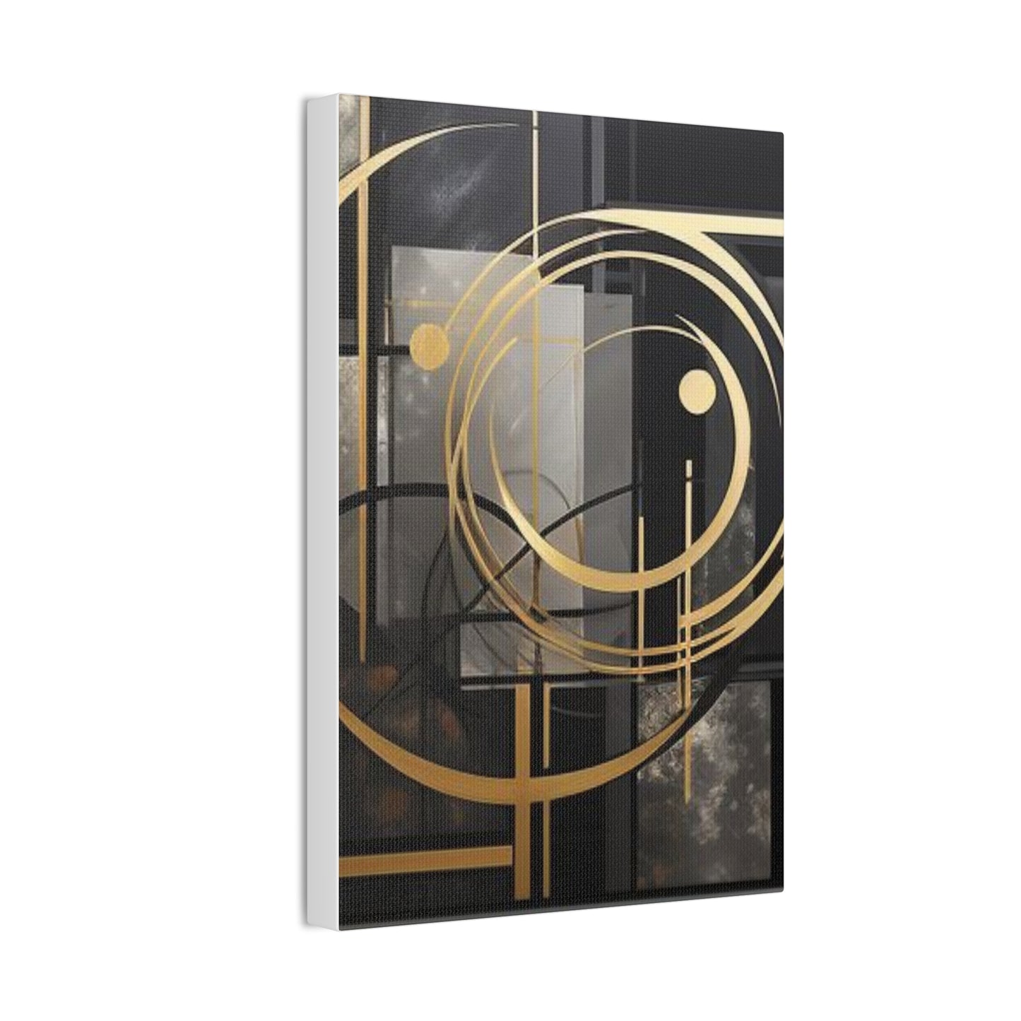 Gold and Black Elegance: A Symphony of Sophistication Canvas Print