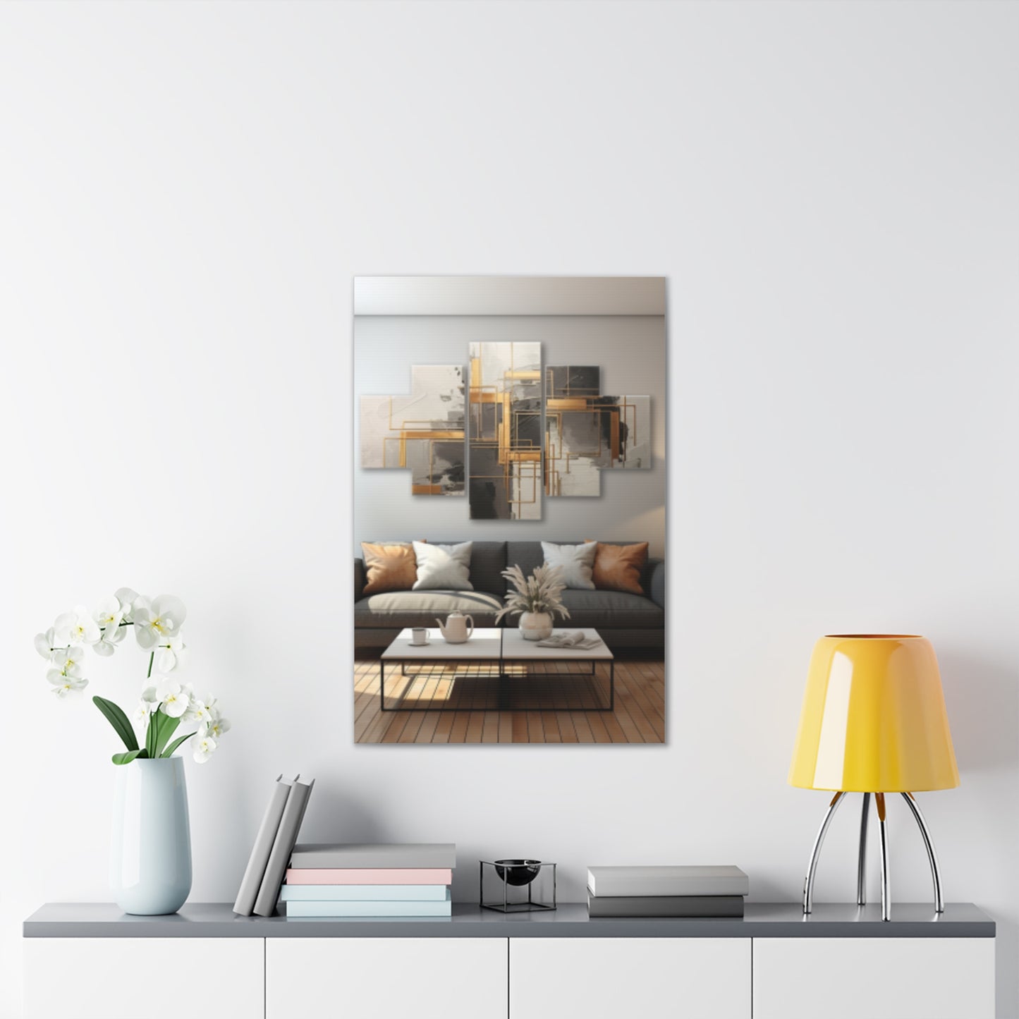 Gold and Black  Elegance: A Symphony of Sophistication Canvas Print