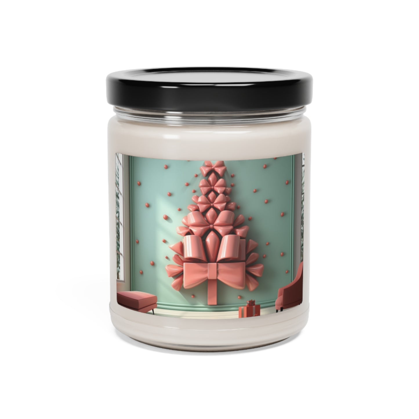 Festive Glow Pink and Green Holiday Scented Soy Candle, 9oz