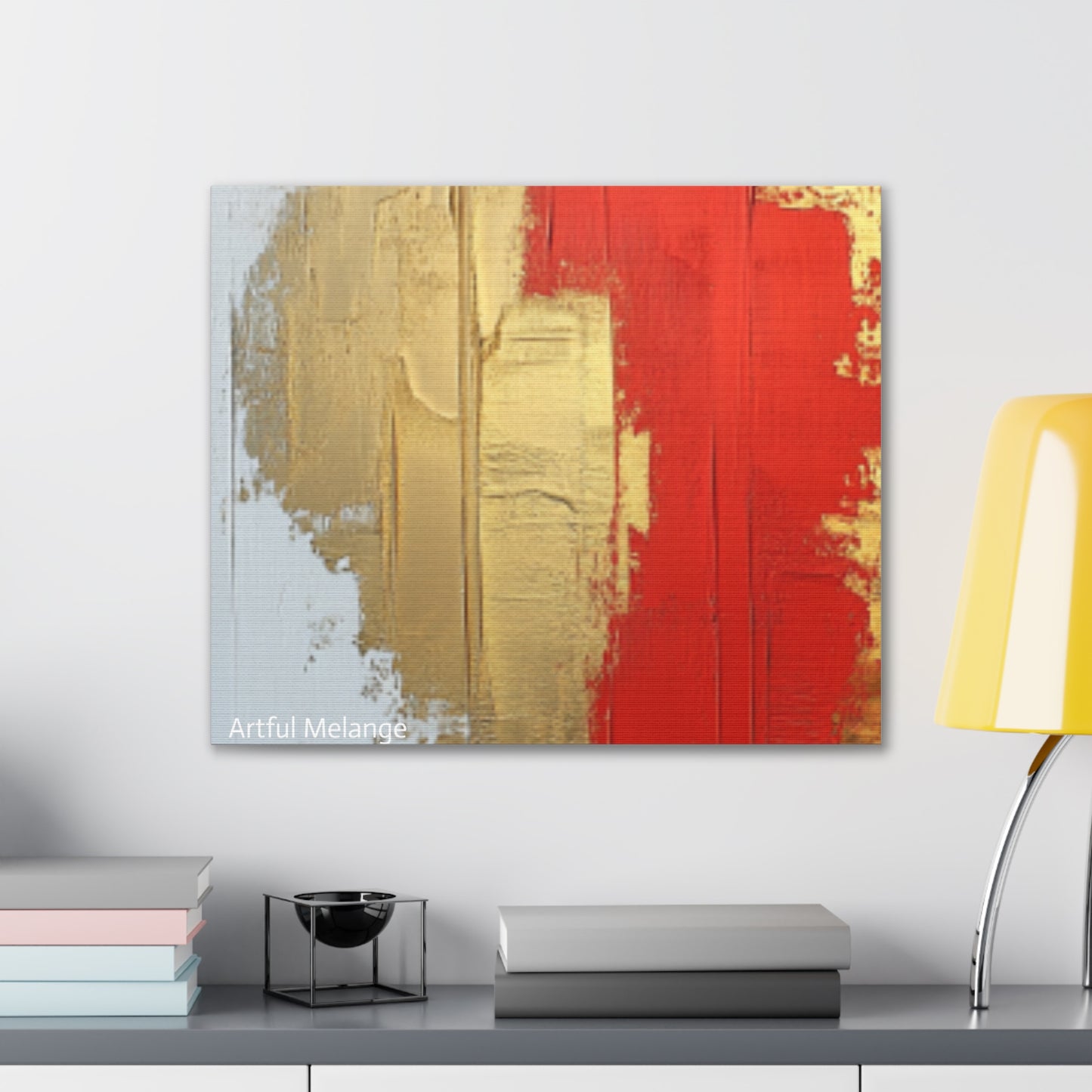 Acrylic Abstract Canvas Print - Homage to the Divine Nine/Red White and Gold 2