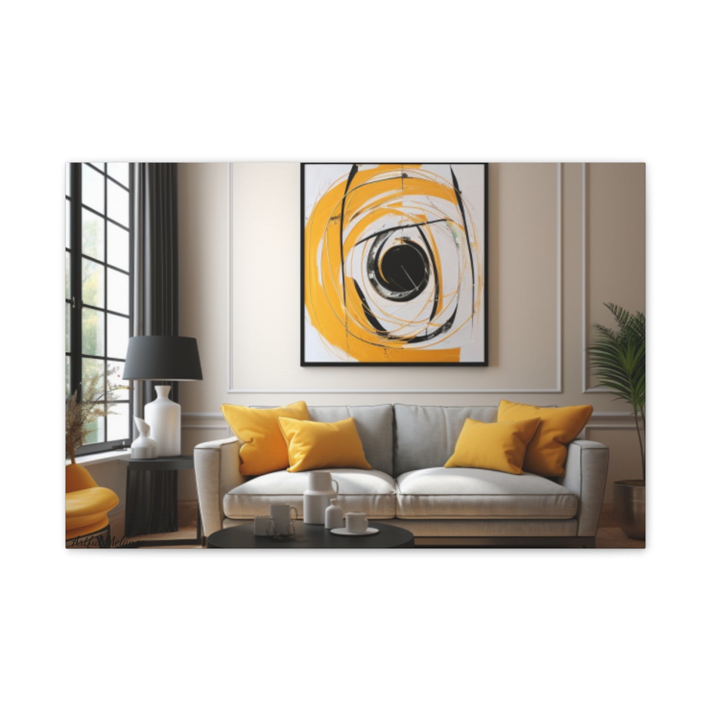 Timeless Elegance: Refined Yellow Hues Canvas Print for Sophisticated Living Spaces