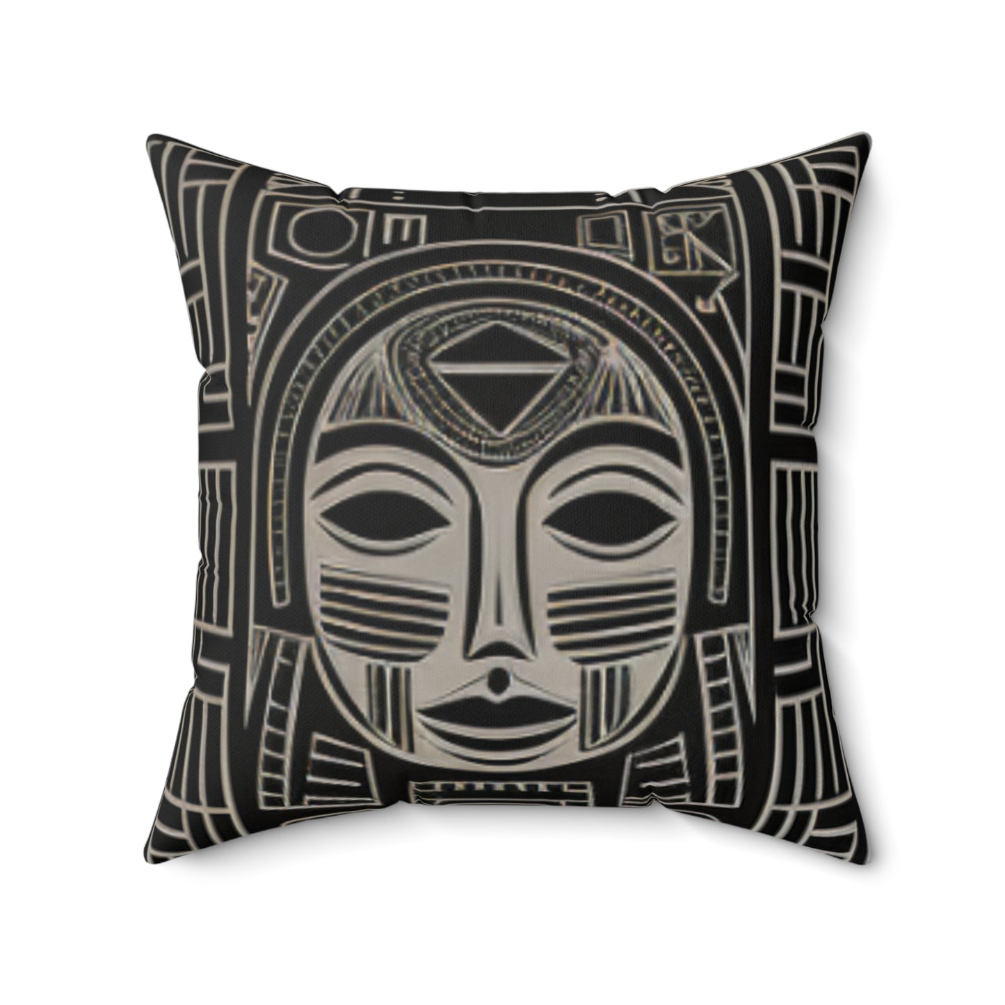 African Mud Cloth Design Square Pillow