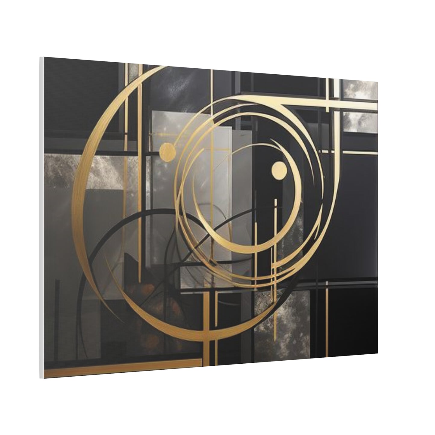 Gold and Black Elegance: A Symphony of Sophistication Canvas Print