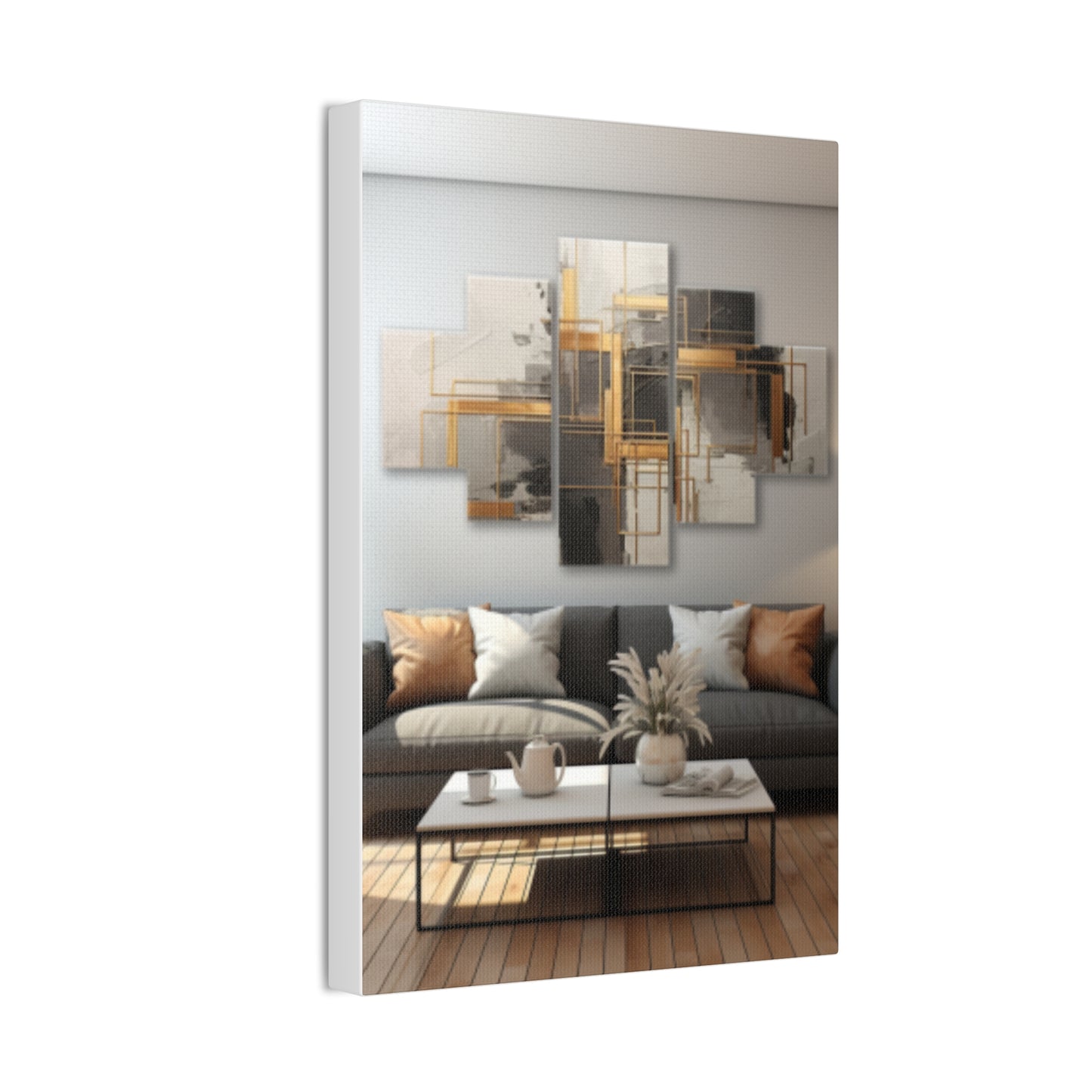 Gold and Black  Elegance: A Symphony of Sophistication Canvas Print