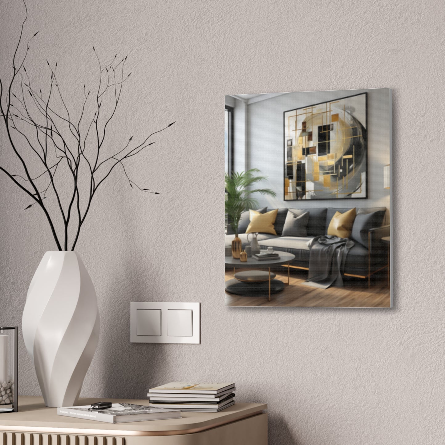 Gold and Black Elegance: A Symphony of Sophistication Canvas Print