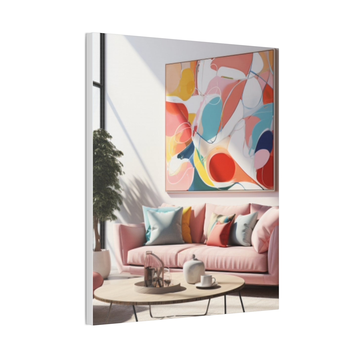 Timeless Elegance: Refined Pink Hues Canvas Print for Sophisticated Living Spaces