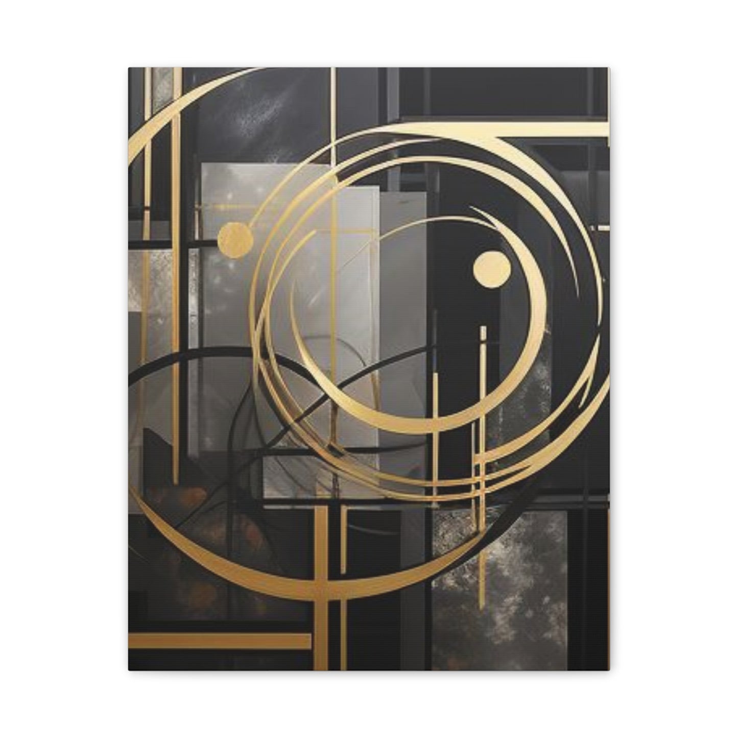 Gold and Black Elegance: A Symphony of Sophistication Canvas Print