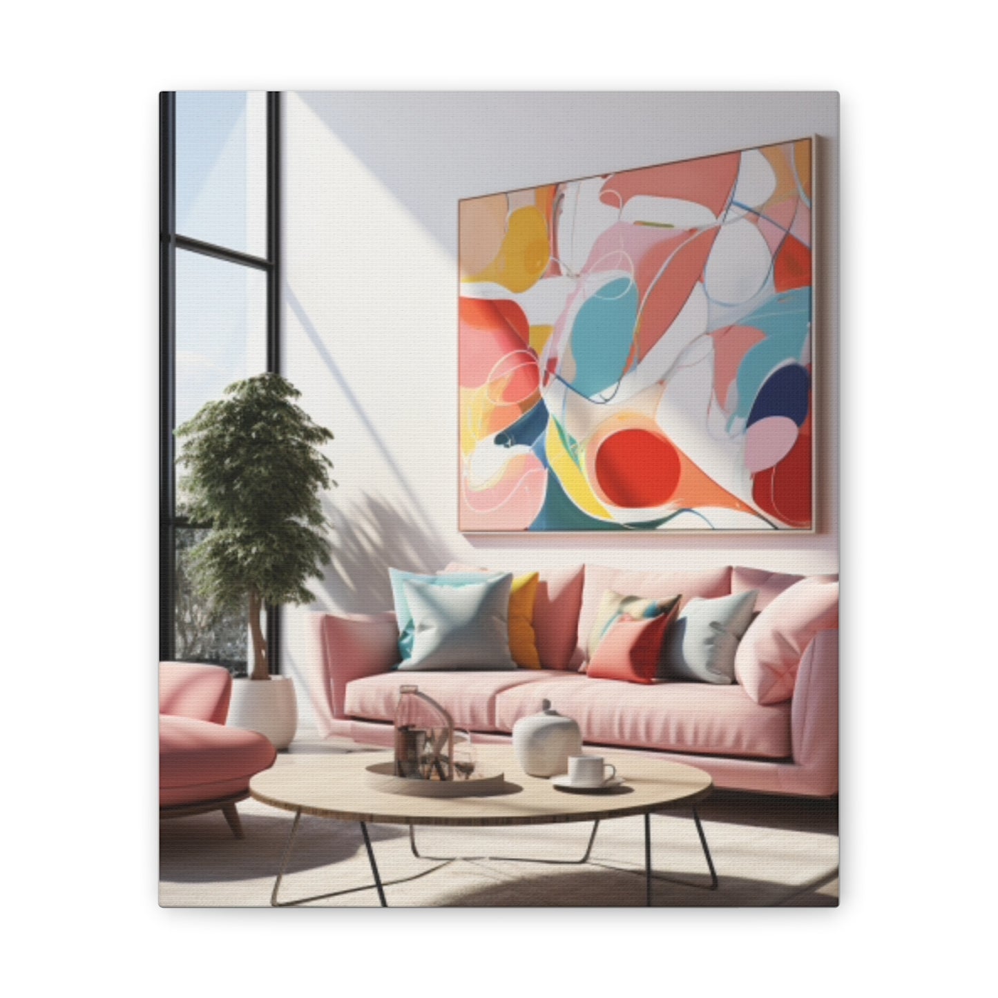 Timeless Elegance: Refined Pink Hues Canvas Print for Sophisticated Living Spaces