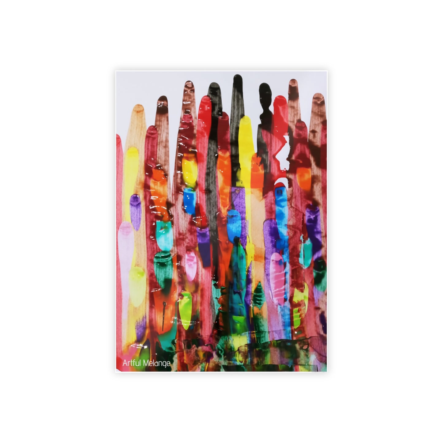 Gleaming Acrylic Abstract Poster: A Spectrum of Colorful Elegance