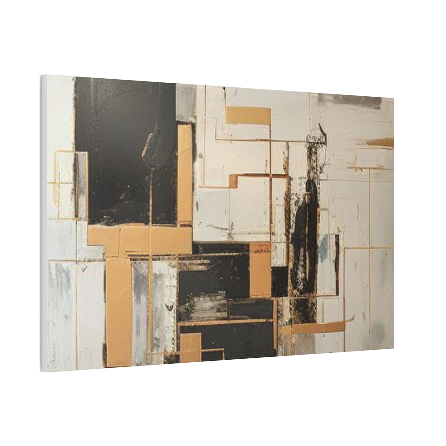 Gold and Black Elegance: A Symphony of Sophistication Canvas Print