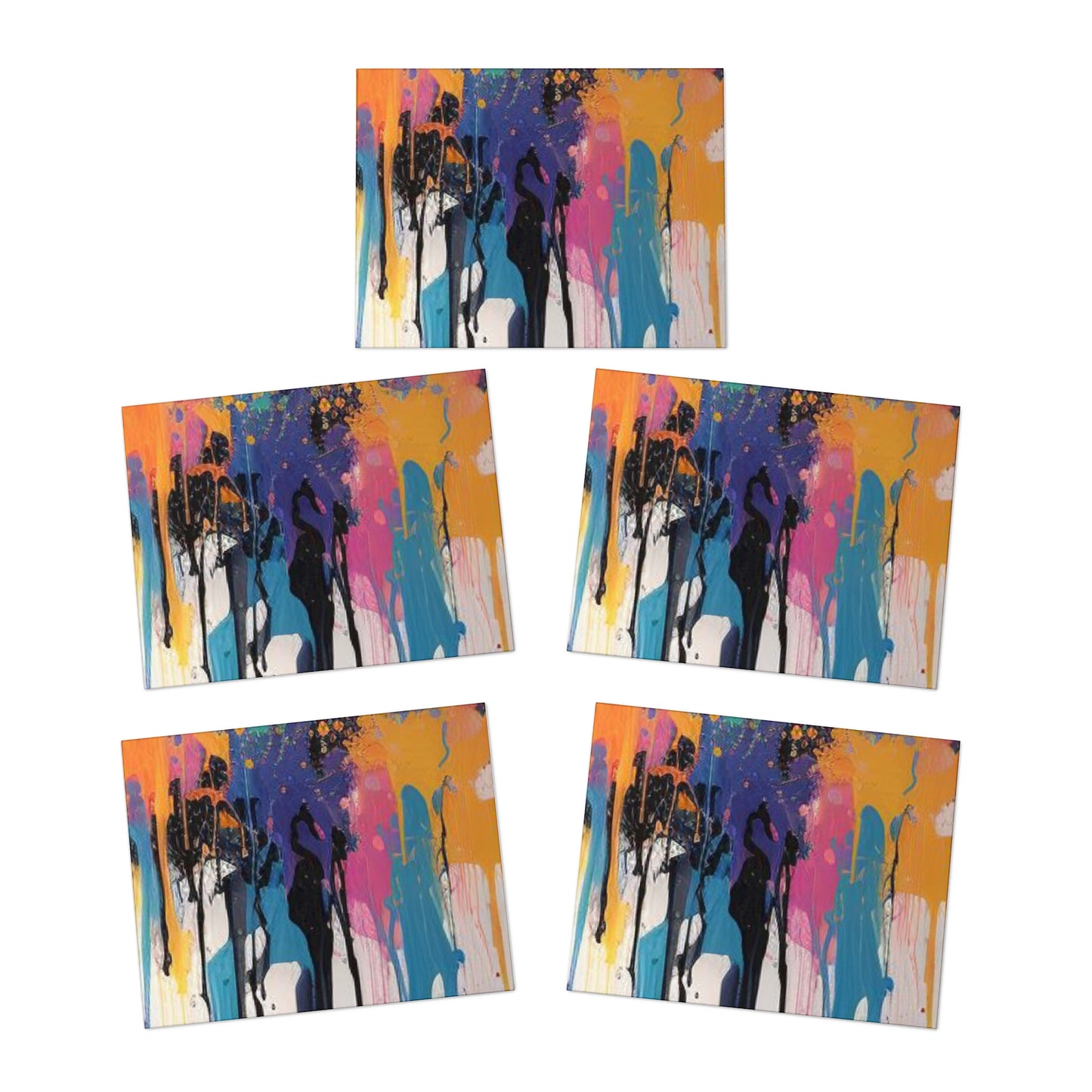 Elegance in Ink:  Abstract Art Note Card Set(5-Pack)