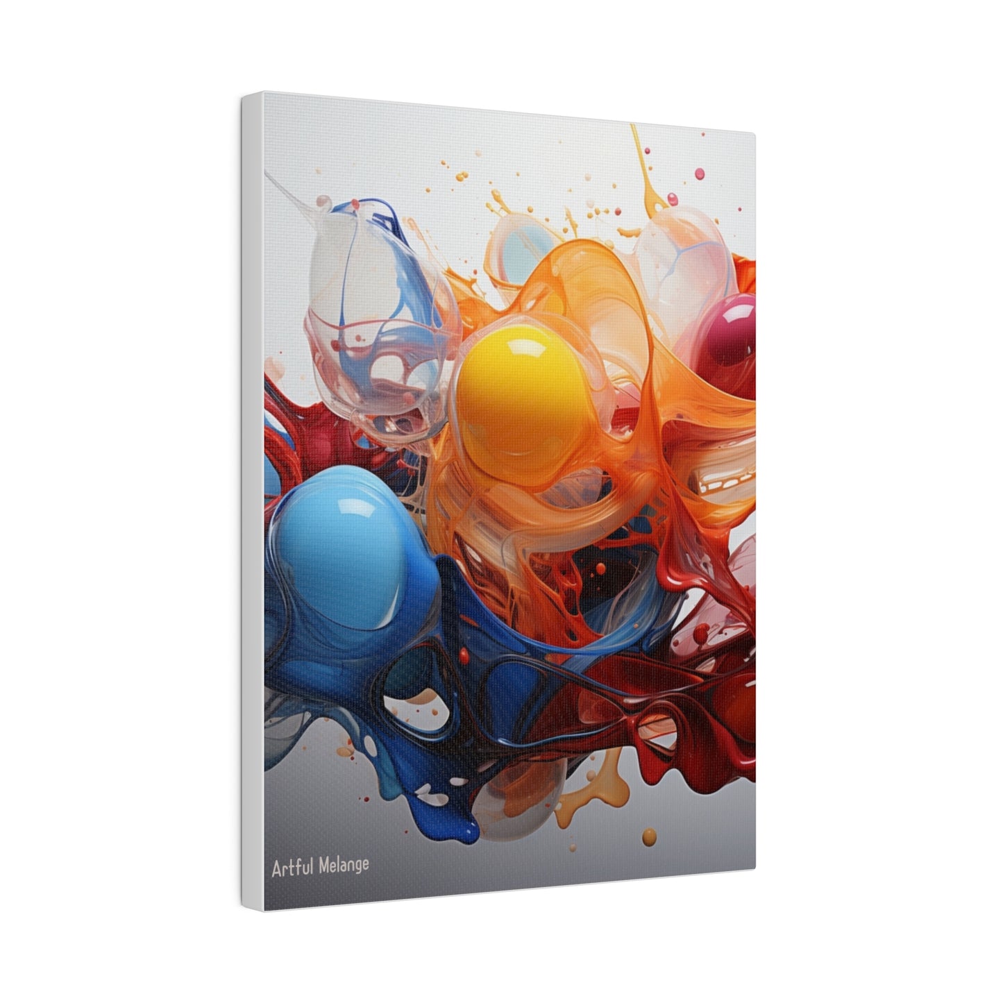 Colorful Balloon-Inspired Matt Canvas Print with Sweeping Acrylic Brush Strokes