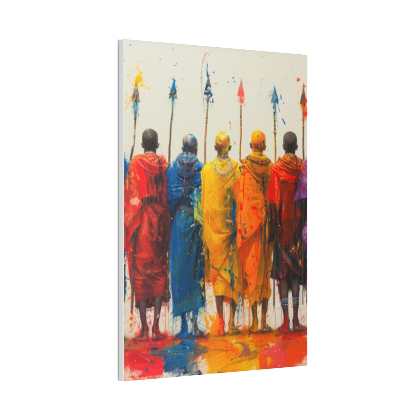 Masai Warriors Abstract Canvas Print