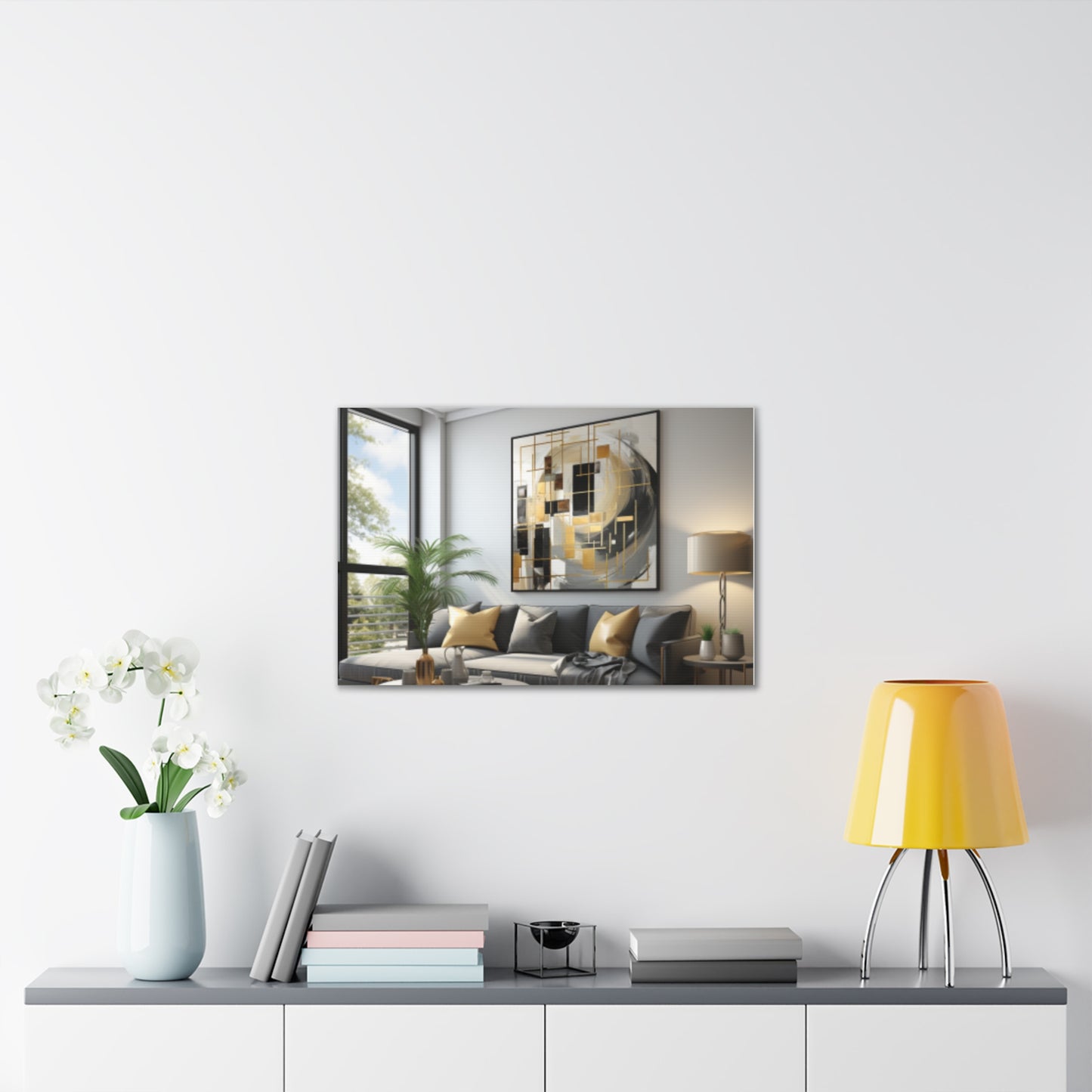 Gold and Black Elegance: A Symphony of Sophistication Canvas Print