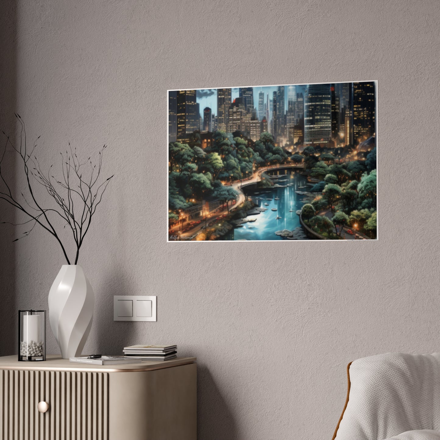 Skyline Vista: Hyper-Realistic 3D Cityscape Posters