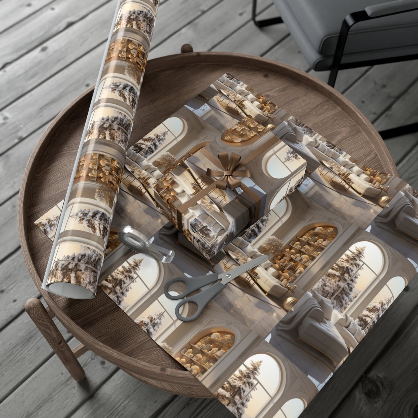 Elegant Gold and White Holiday Wrapping Paper Collection – Elevate Your Gifts with Sophisticated Style