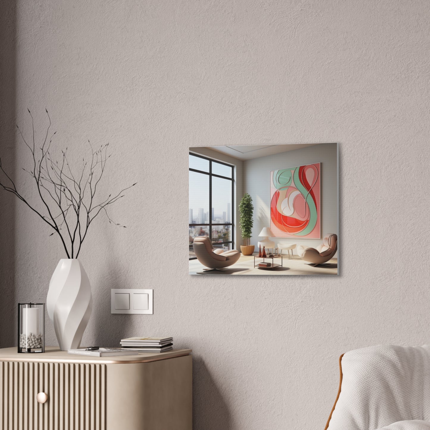 Timeless Elegance: Refined Pink Hues Canvas Print for Sophisticated Living Spaces