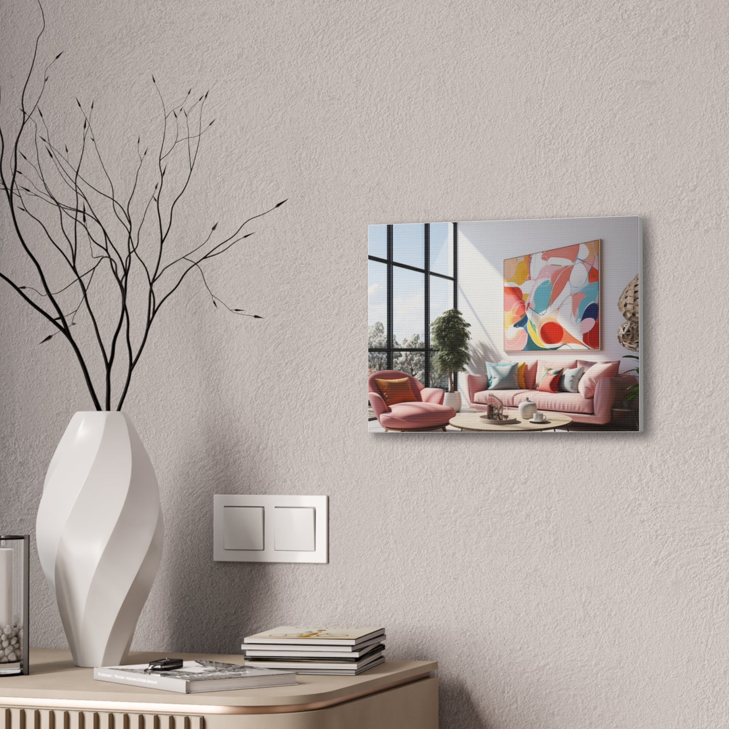 Timeless Elegance: Refined Pink Hues Canvas Print for Sophisticated Living Spaces