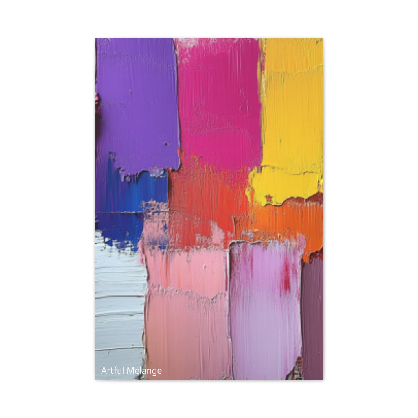 Acrylic Abstract Canvas Print - Homage to the Divine Nine/Gold Purple Pink and Green 4