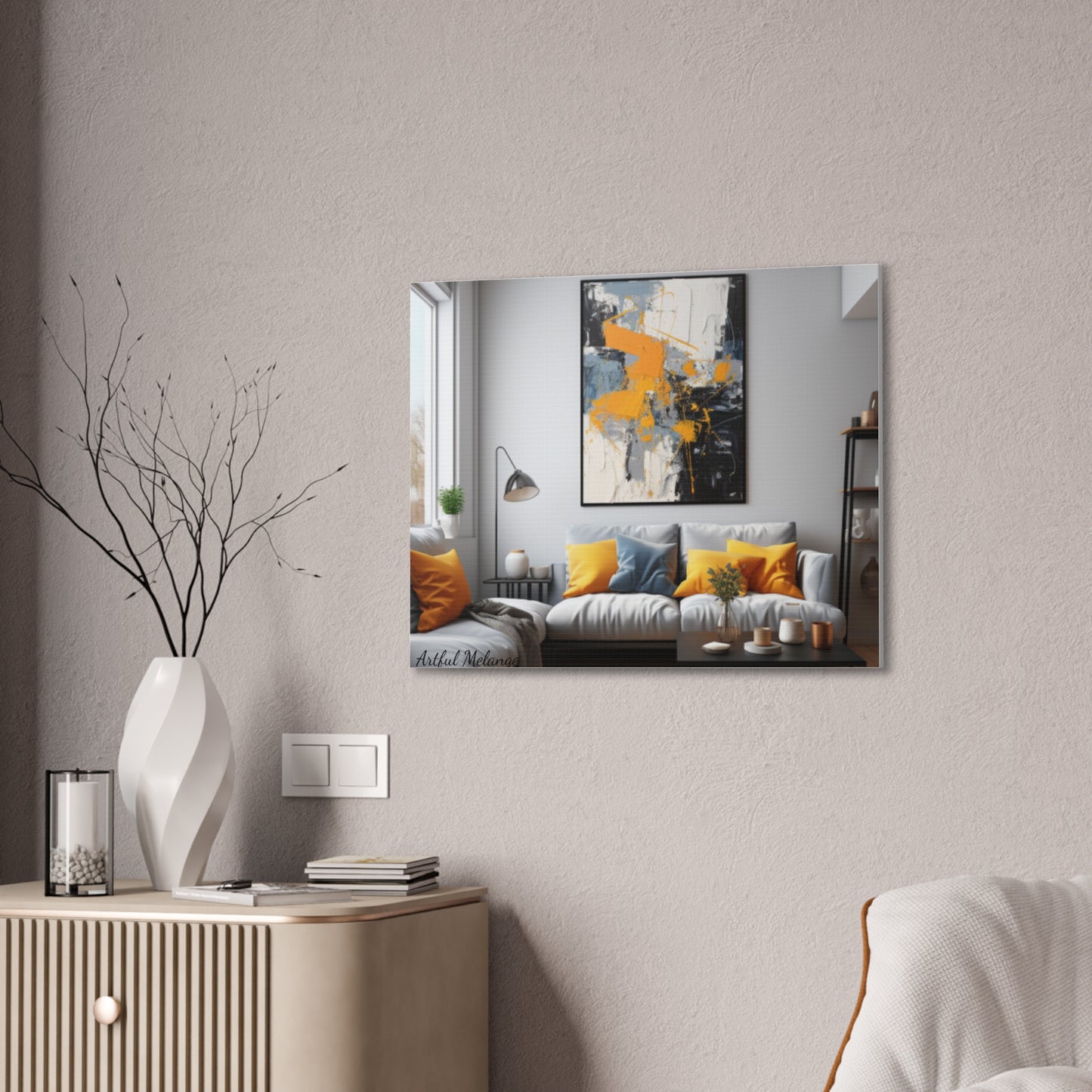 Timeless Elegance: Refined Yellow Hues Canvas Print for Sophisticated Living Spaces